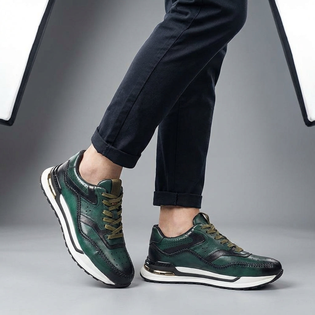 Men’s Cowhide Leather Sneakers | Cushioned & Comfort