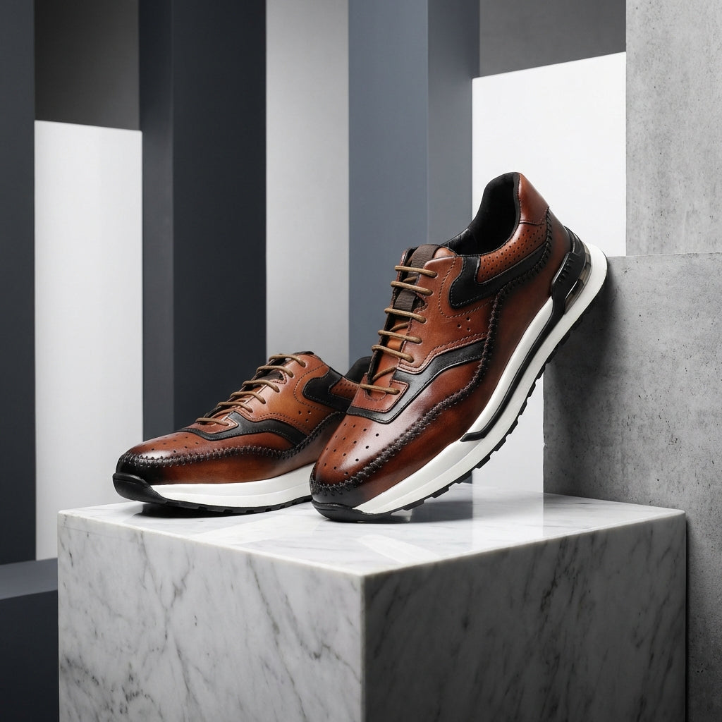 Men’s Cowhide Leather Sneakers | Cushioned & Comfort