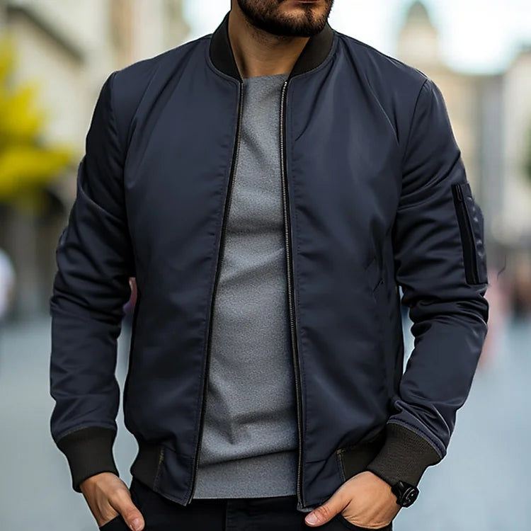 Men’s Bomber Jacket | Modern Aviator Zip-Up Casual Fit