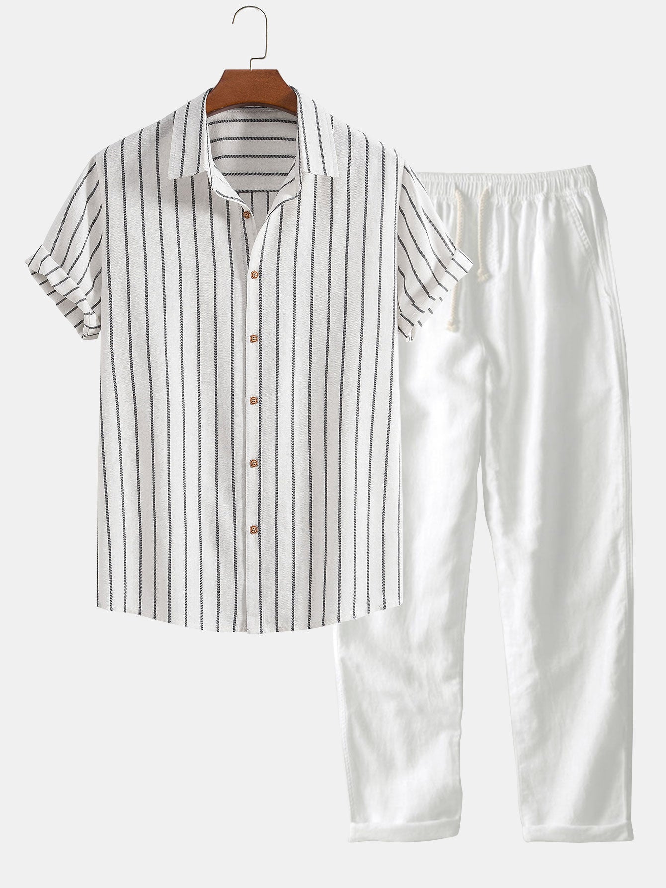 Men's Short Sleeve Shirt and Trousers Set | Relaxed Fit Co-Ord Outfit