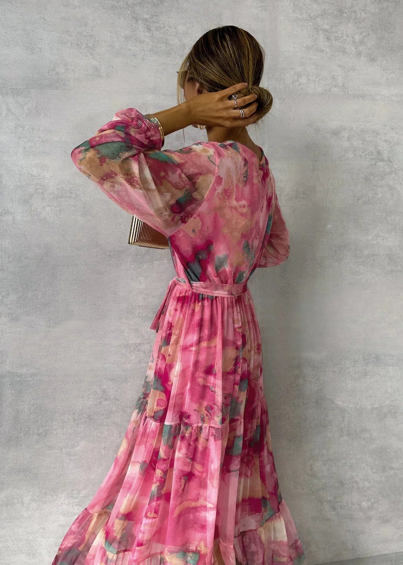 Women’s Maxi Dress | Long Sleeve Floral Wrap Style
