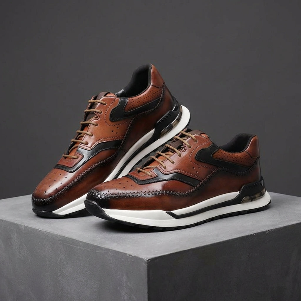Men’s Cowhide Leather Sneakers | Cushioned & Comfort