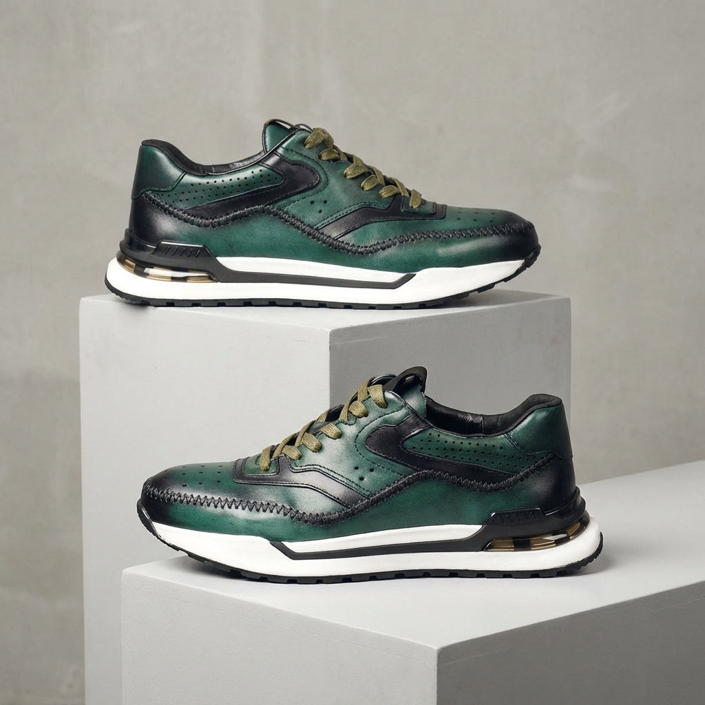 Men’s Cowhide Leather Sneakers | Cushioned & Comfort