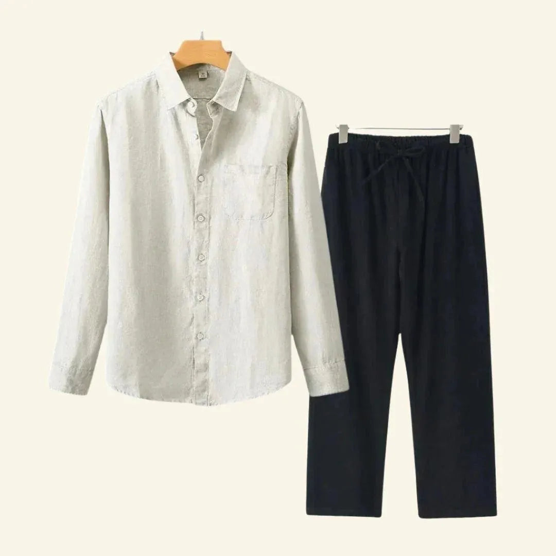 Men’s Two Piece Shirt and Trousers Set | Relaxed Tailored Outfit