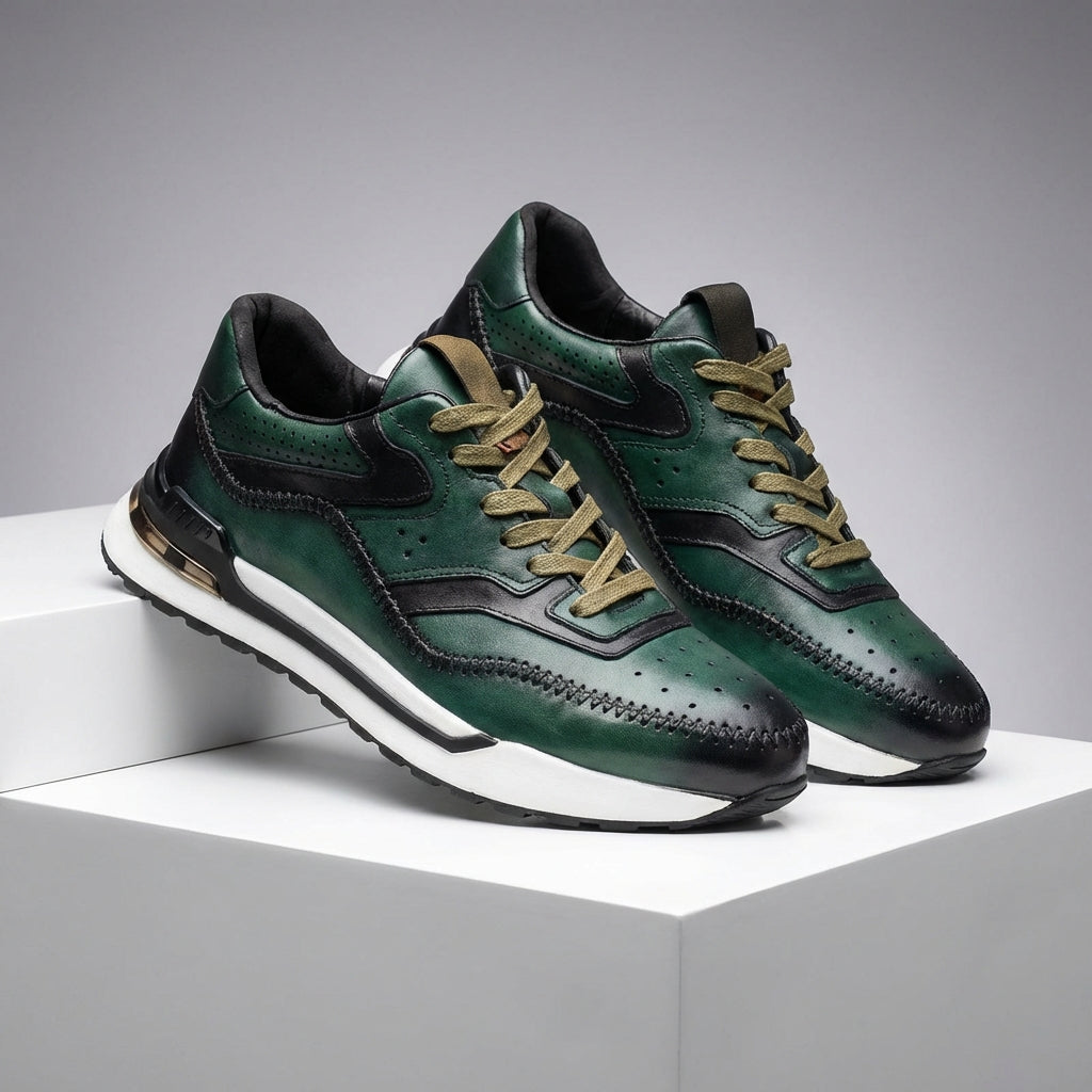 Men’s Cowhide Leather Sneakers | Cushioned & Comfort