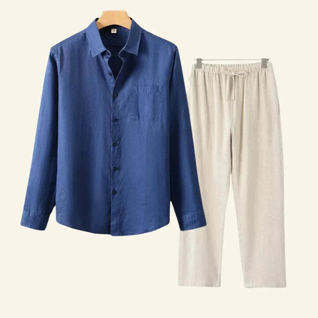 Men’s Two Piece Shirt and Trousers Set | Relaxed Tailored Outfit