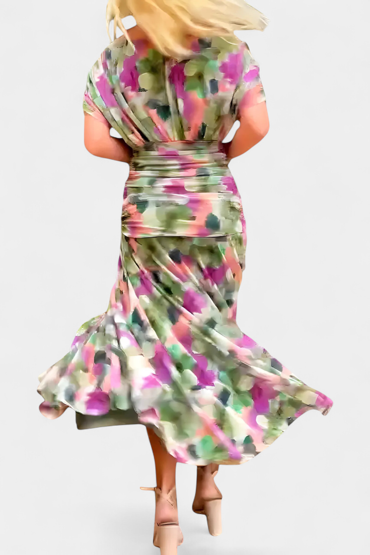 Women's Dress | Floral Pleated Maxi