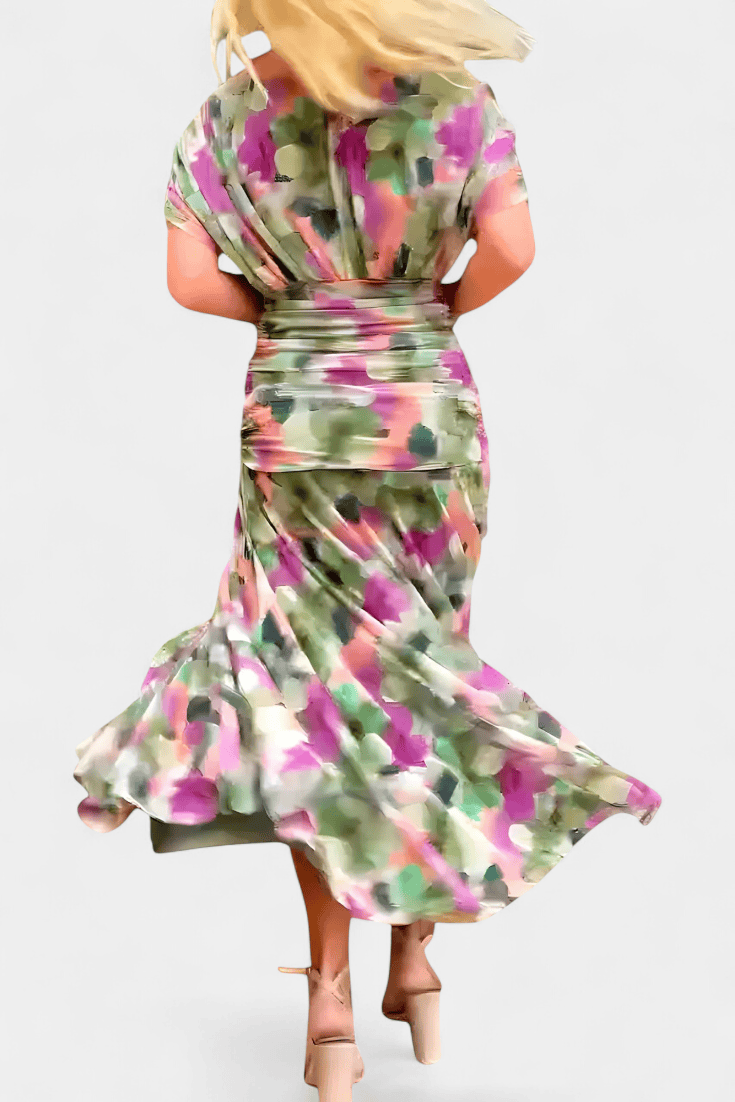 Women's Dress | Floral Pleated Maxi