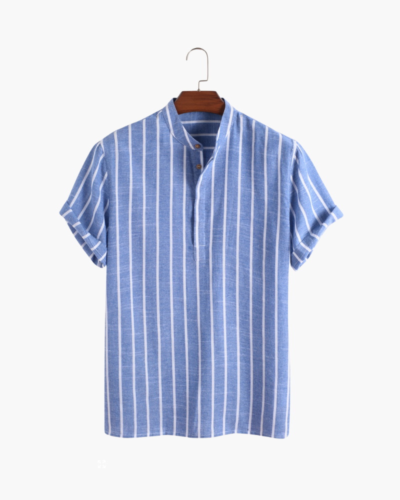 Men’s Striped Polo Shirt | Short Sleeve Summer Smart Detail