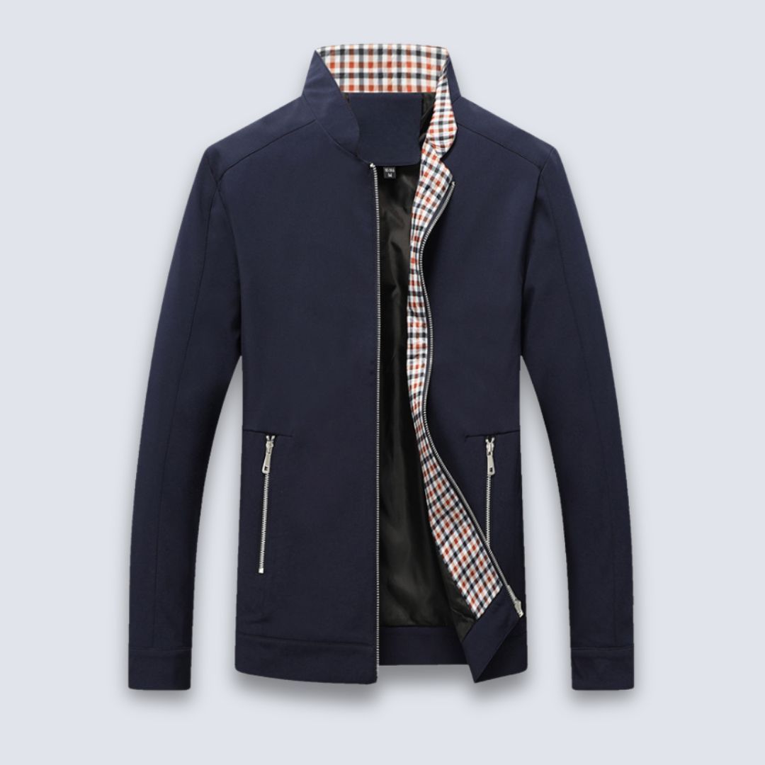 Men's Zip Up Jacket | Smart Casual Fit with Stand Collar