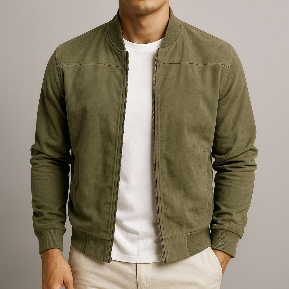 Men’s Minimalist Zip Jacket | Modern Slim Fit Casual Layer