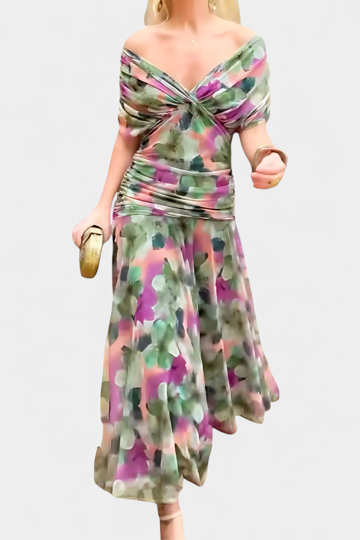 Women's Dress | Floral Pleated Maxi