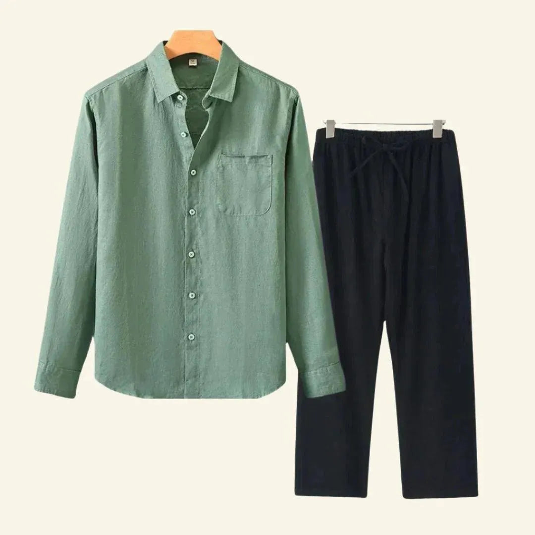 Men’s Two Piece Shirt and Trousers Set | Relaxed Tailored Outfit