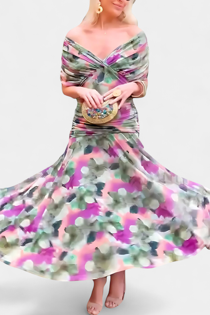 Women's Dress | Floral Pleated Maxi