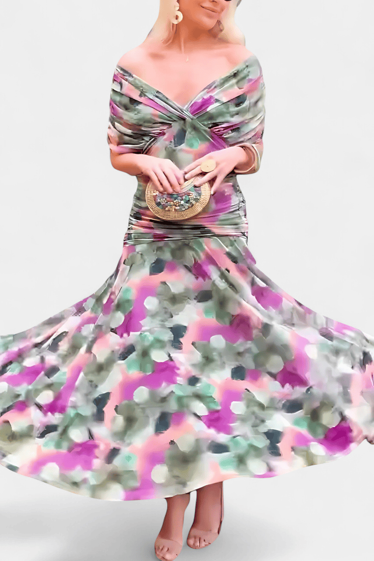 Women's Dress | Floral Pleated Maxi