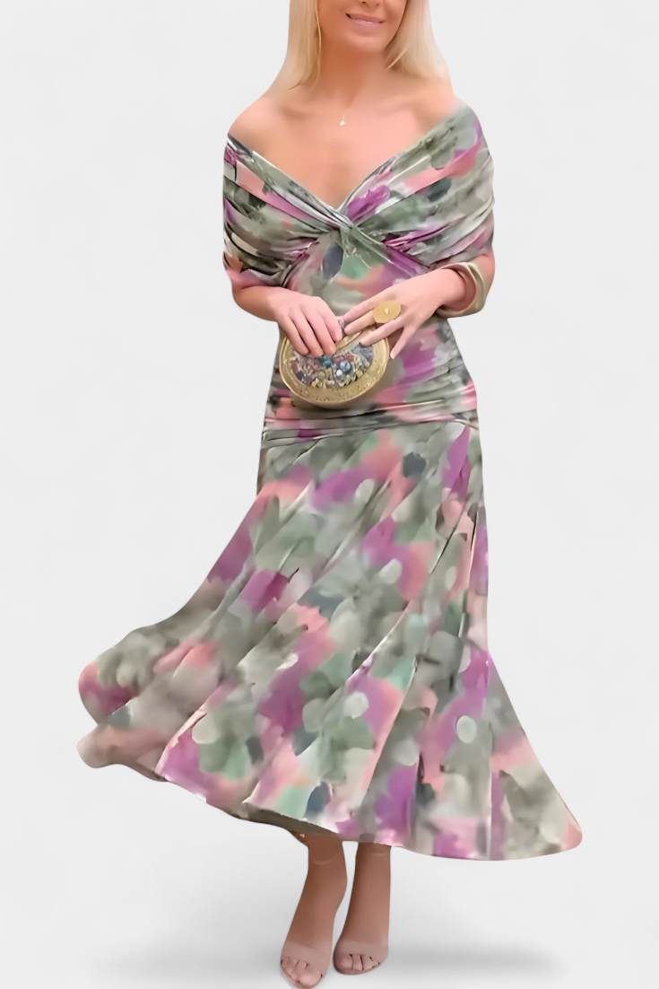 Women's Dress | Floral Pleated Maxi