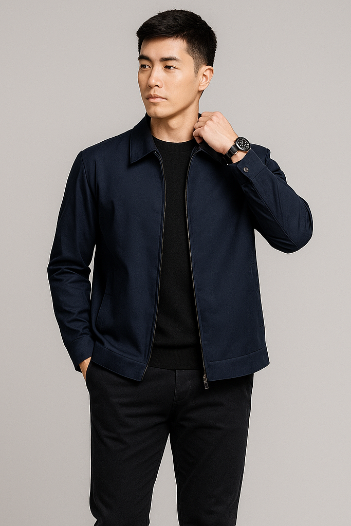 Men's Smart Casual Jacket | Tailored Fit Zip Front