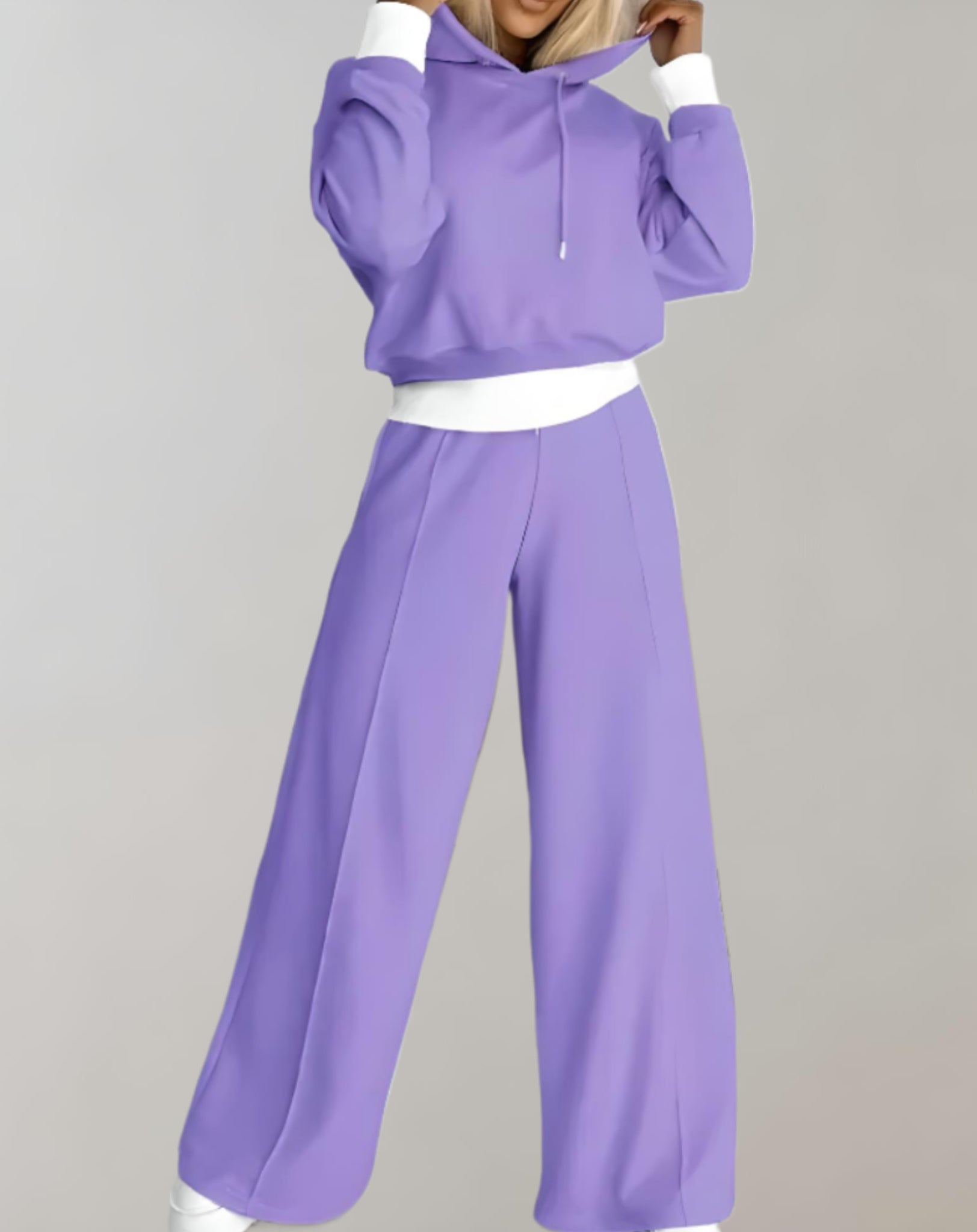 Women’s Hoodie Tracksuit Set | Wide Leg Jogger Co-Ord Loungewear