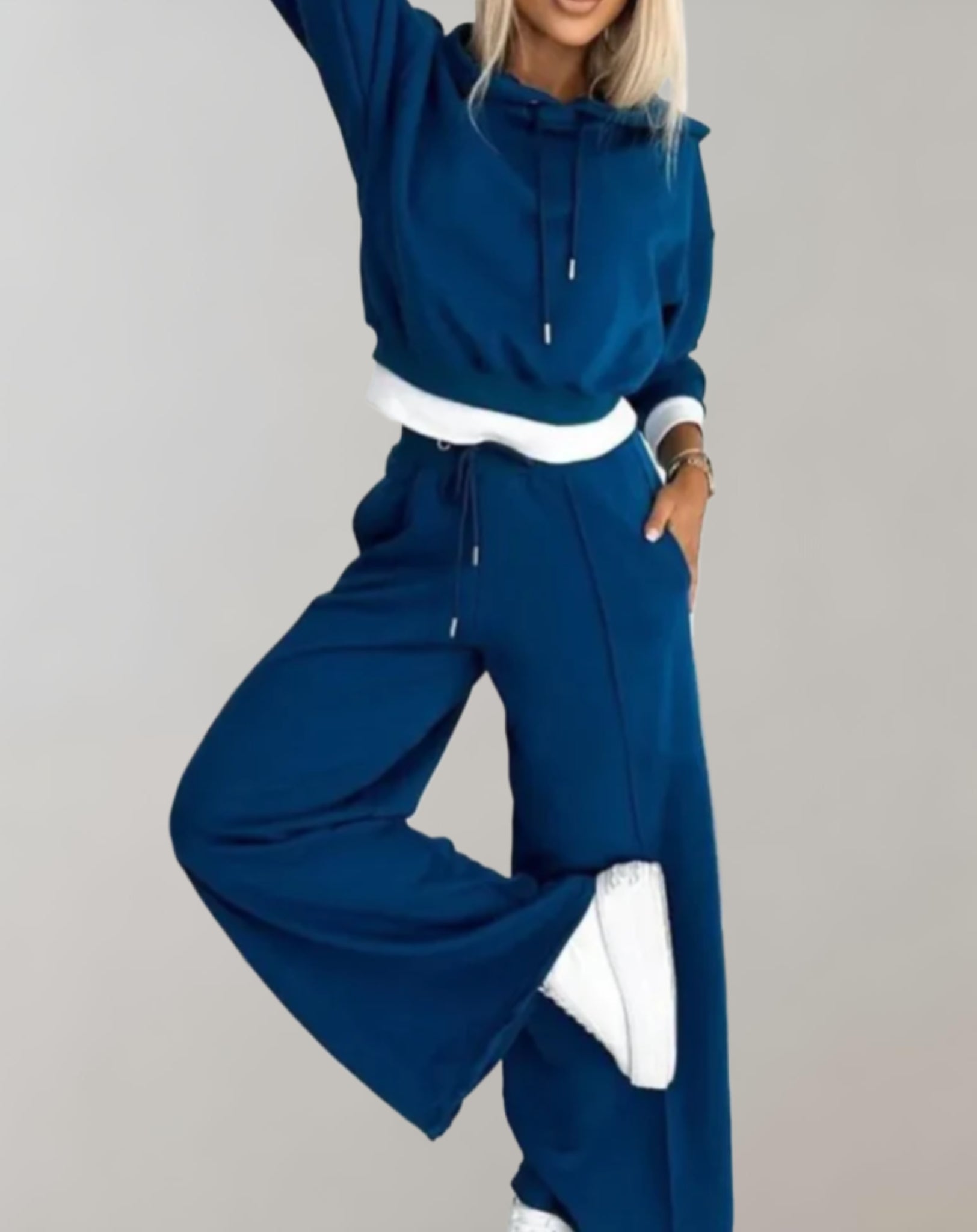 Women’s Hoodie Tracksuit Set | Wide Leg Jogger Co-Ord Loungewear