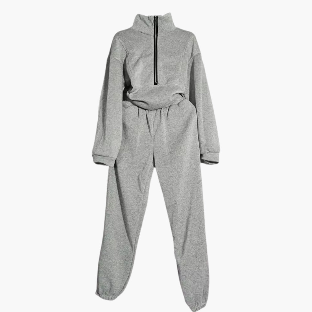 Women’s Tracksuit Set | Half Zip Sweatshirt & High Waisted Joggers