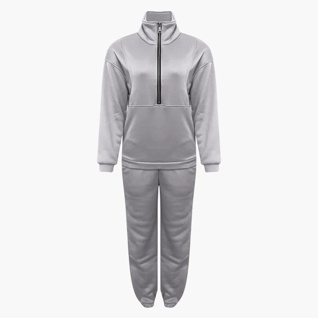 Women’s Tracksuit Set | Half Zip Sweatshirt & High Waisted Joggers