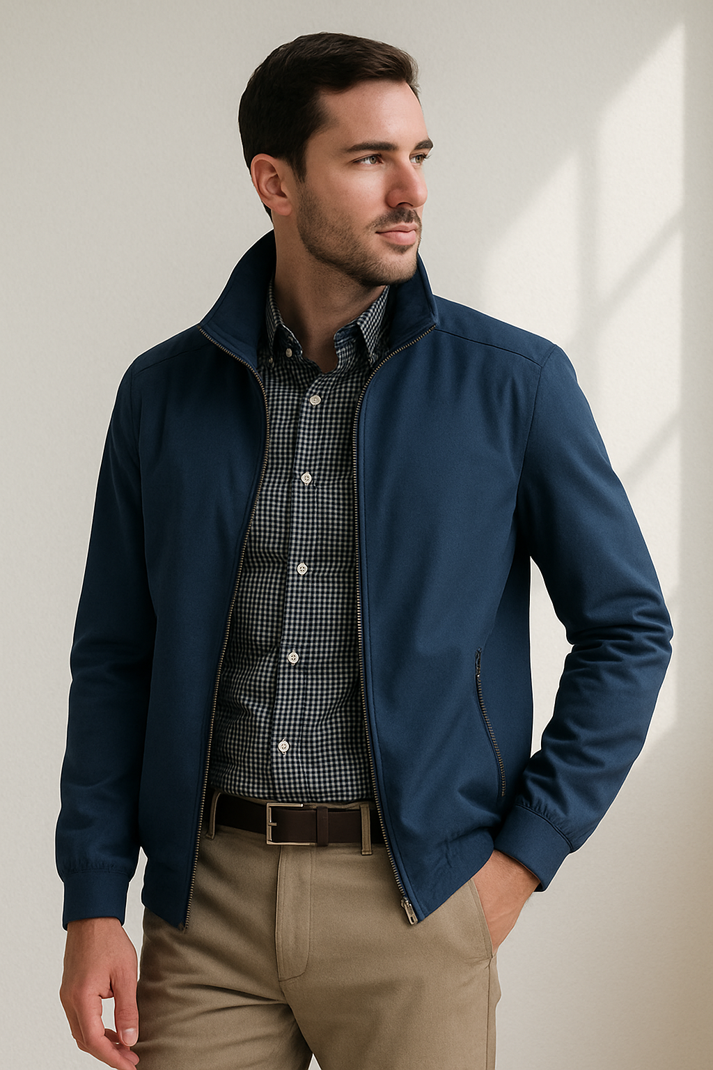 Men's Lightweight Zip Jacket | Windproof Smart Casual Fit