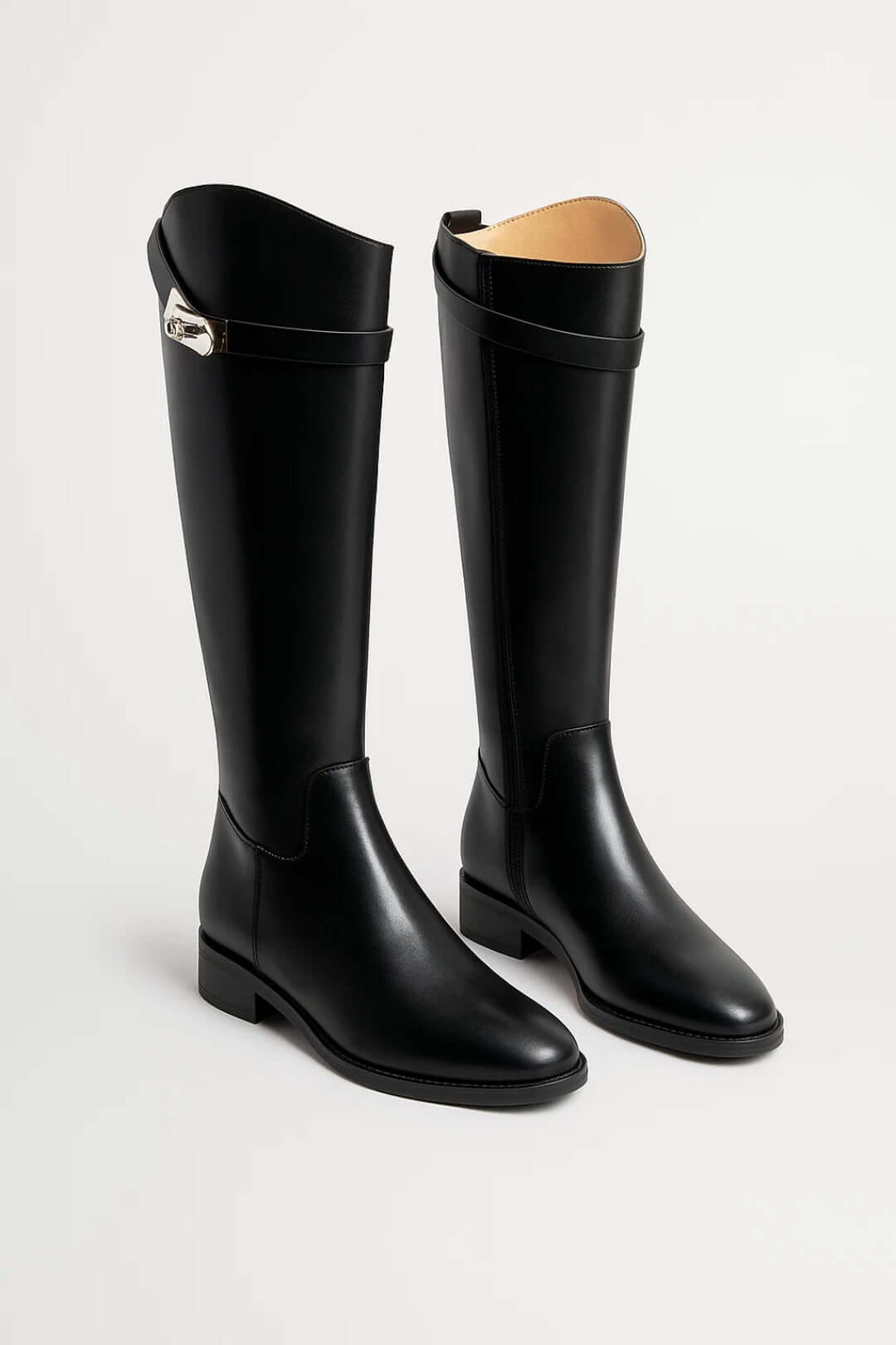 Women's Knee High Boots | Buckle Strap & Block Heel
