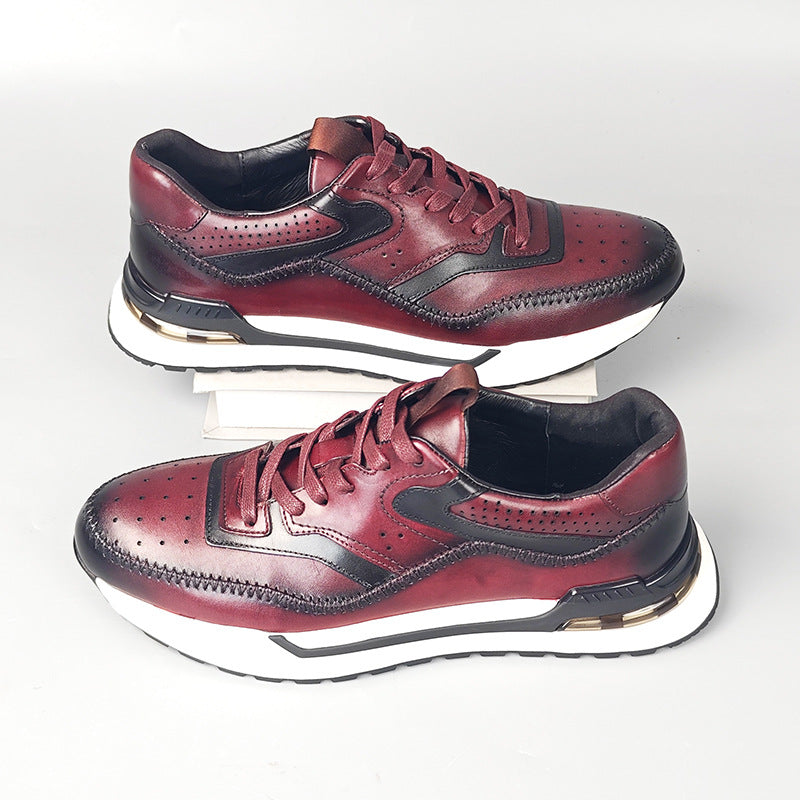 Men’s Cowhide Leather Sneakers | Cushioned & Comfort
