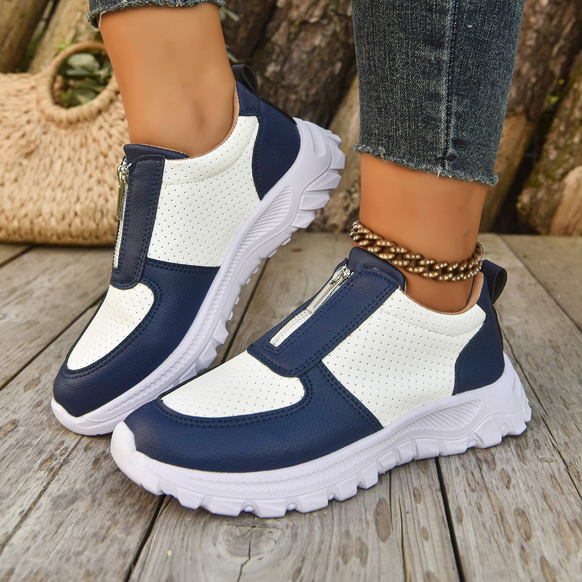 Women’s Zip Platform Sneakers | Cushioned Support Sole