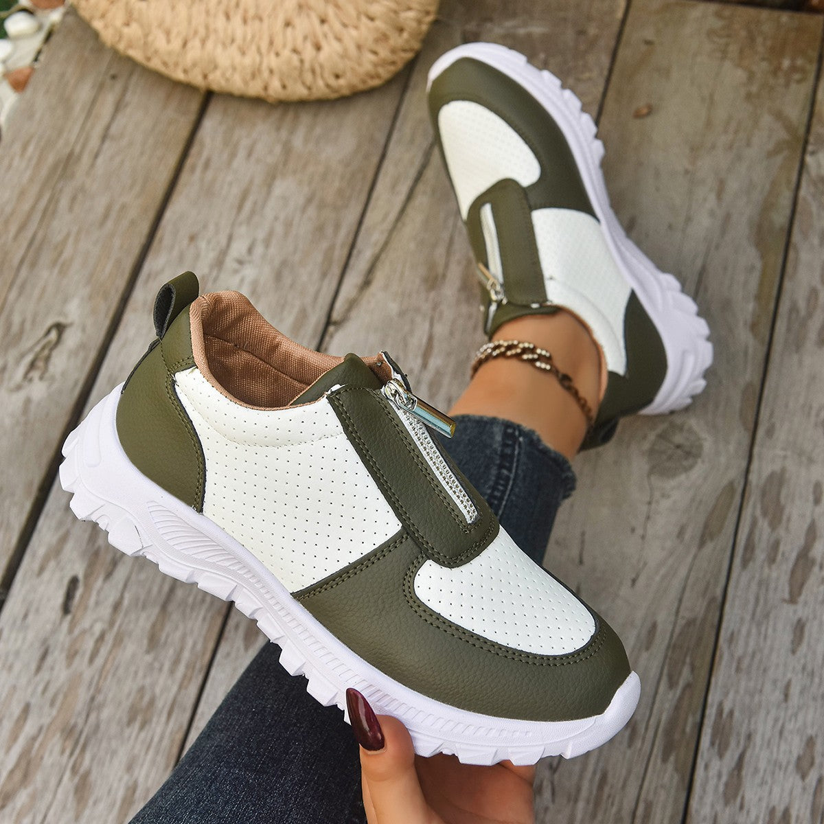 Women’s Zip Platform Sneakers | Cushioned Support Sole