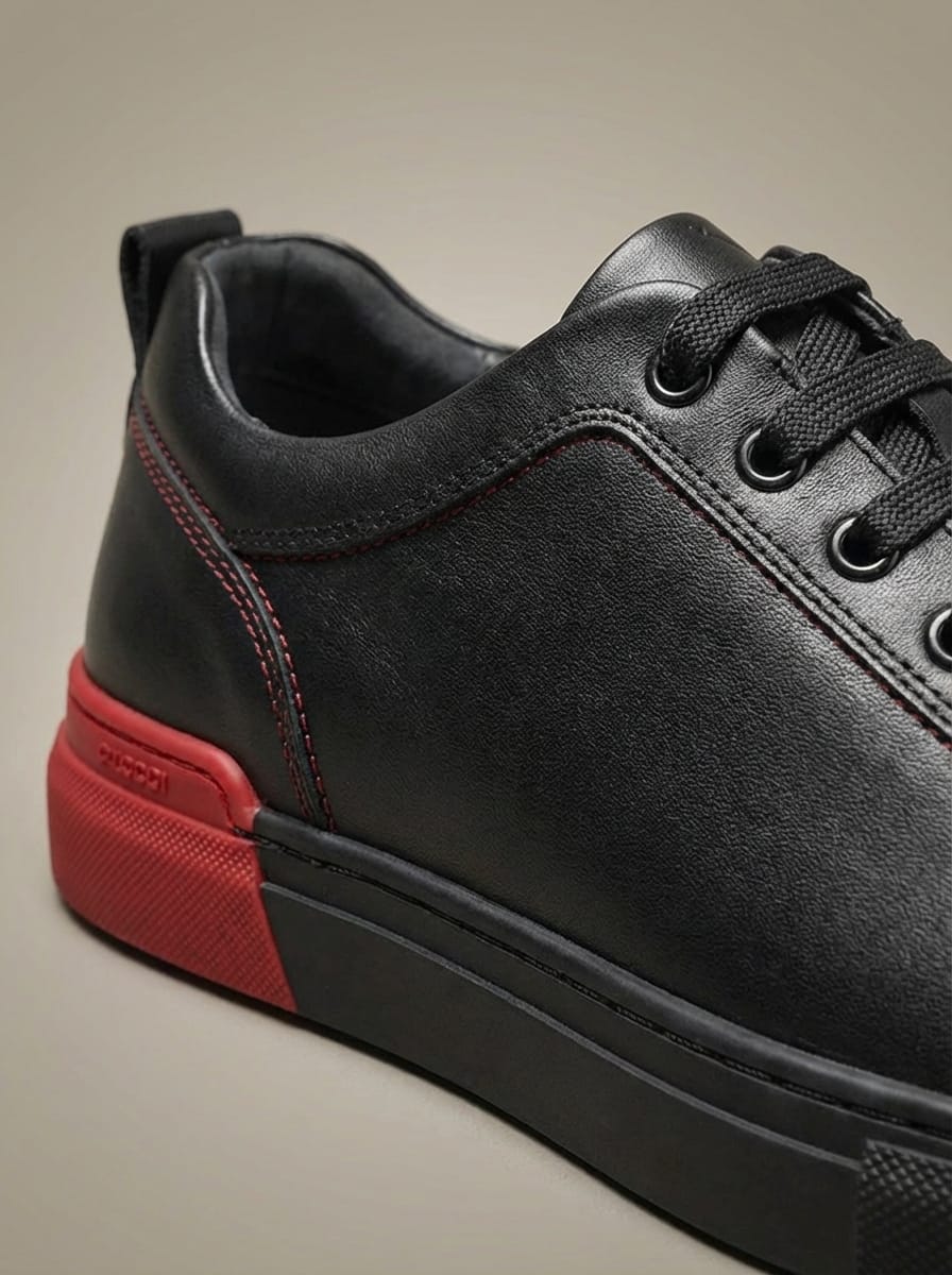 Men's Classic Lace Up Textured Side Sneakers | Slip On