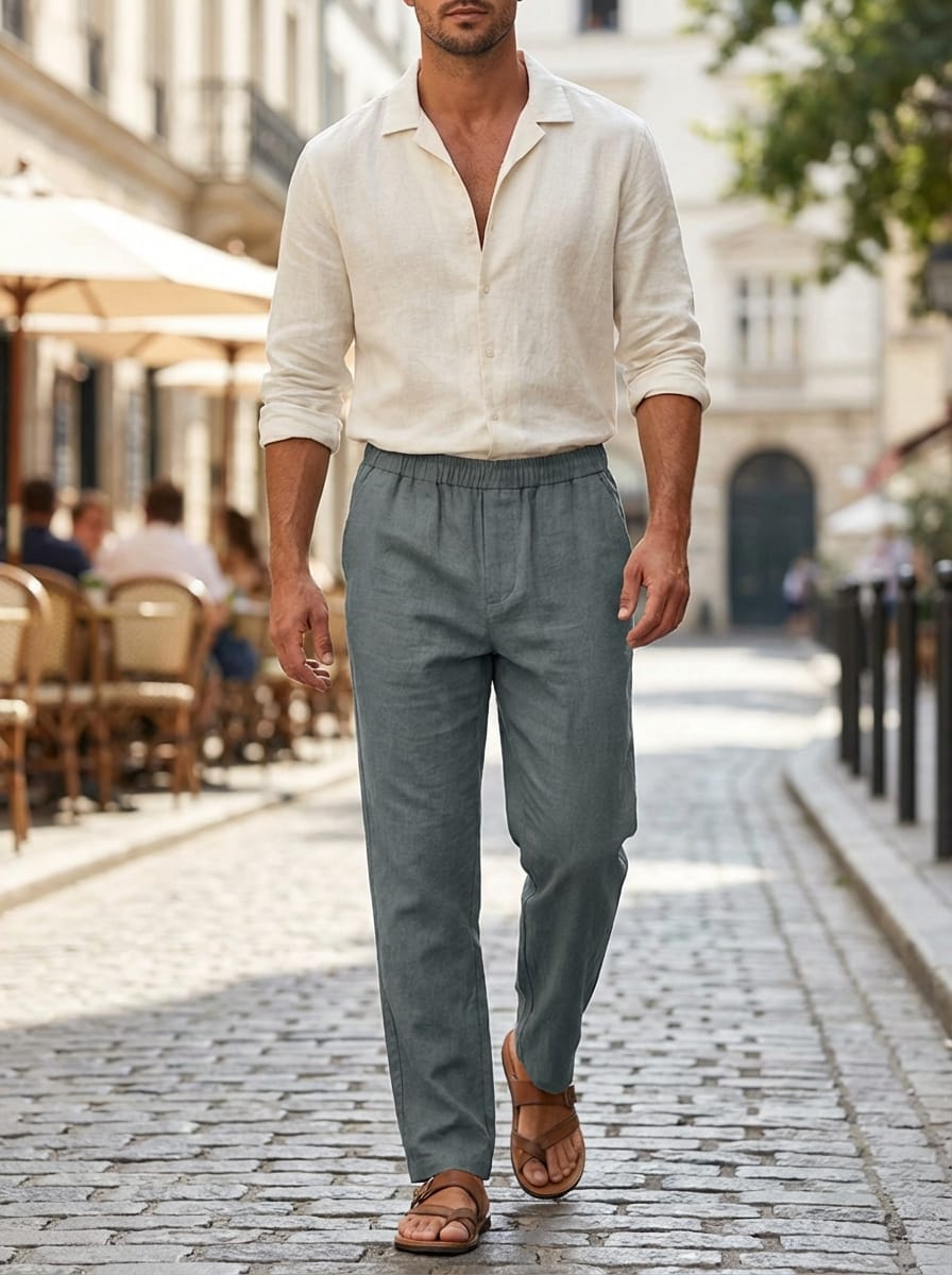 Men’s Drawstring Relaxed Fit Summer Trousers | Casual
