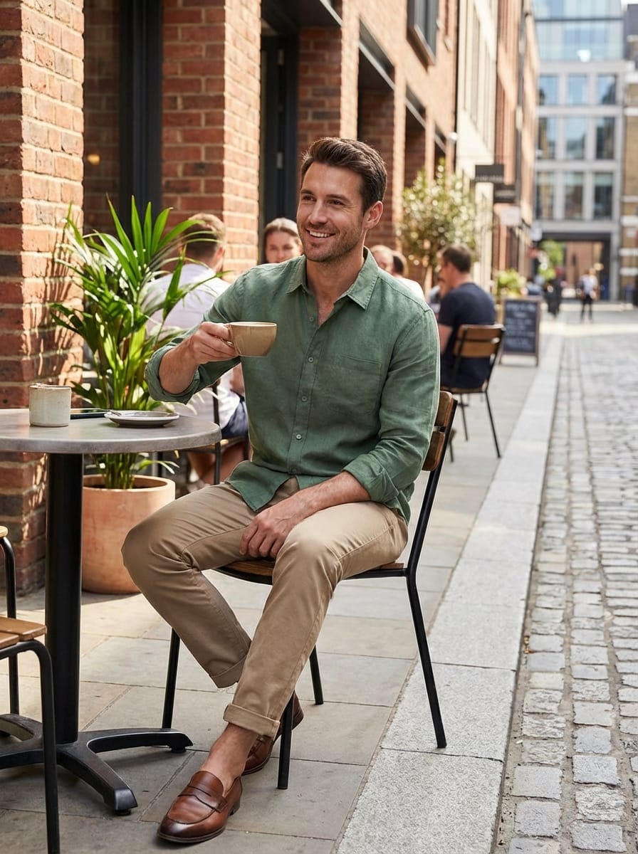 Men’s Long Sleeve Summer Casual Button Down Shirt | Collared