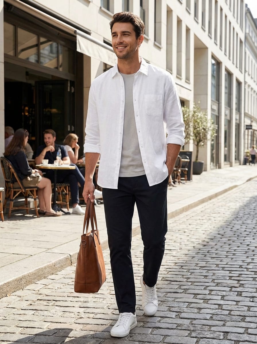 Men’s Long Sleeve Summer Casual Button Down Shirt | Collared