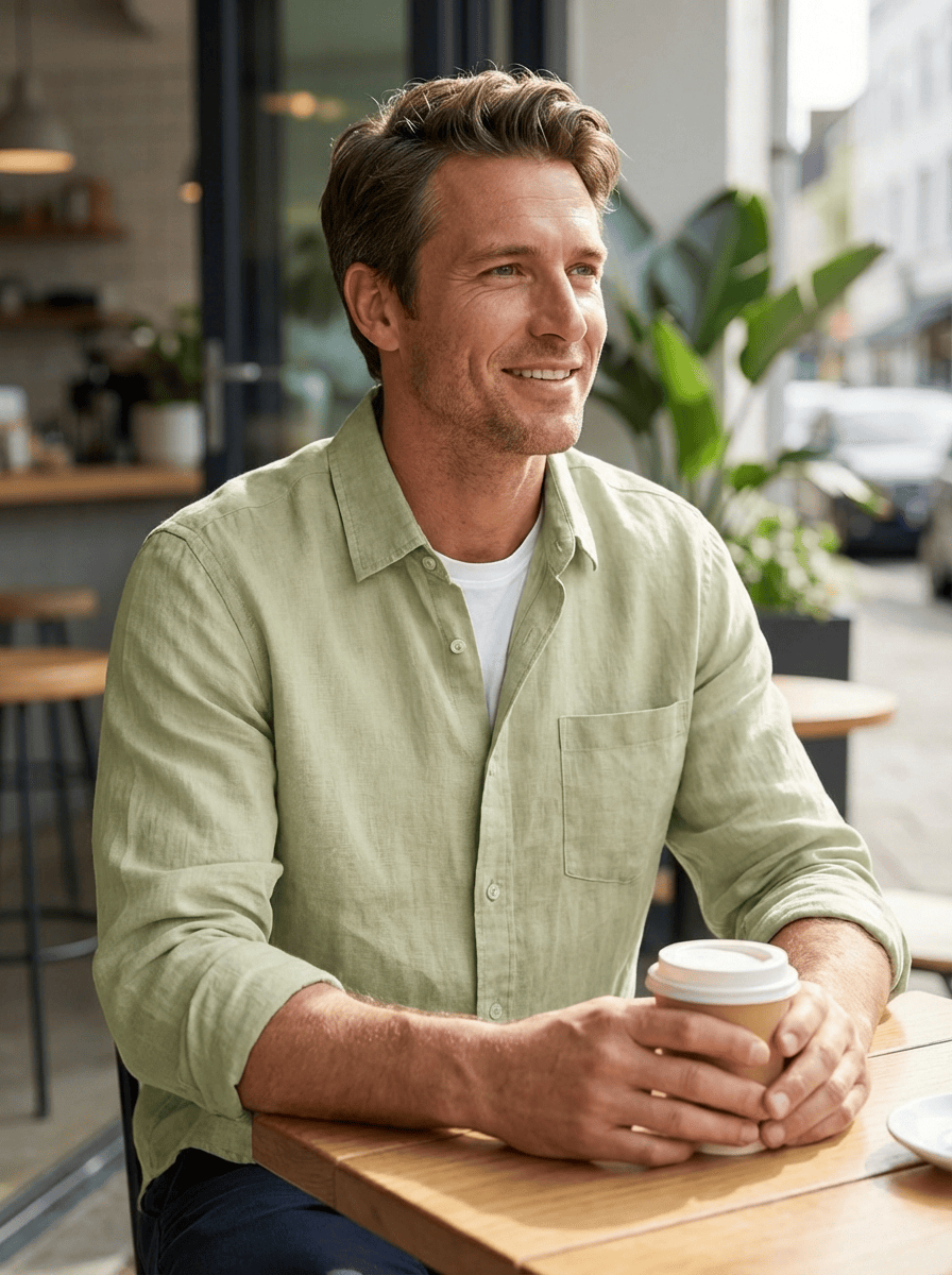 Men’s Long Sleeve Summer Casual Button Down Shirt | Collared