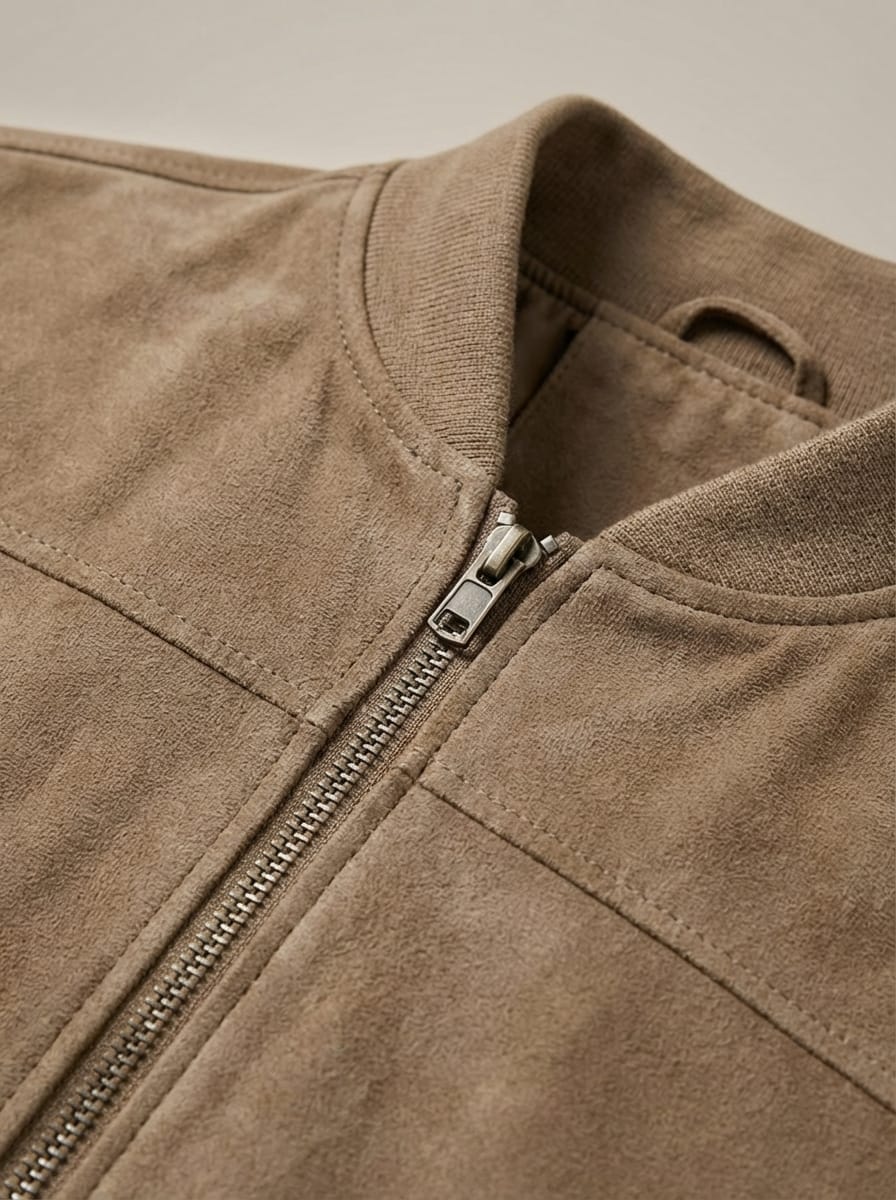 Men’s Modern Stand Collar Slim Fit Zip Jacket | Ribbed Sleeves