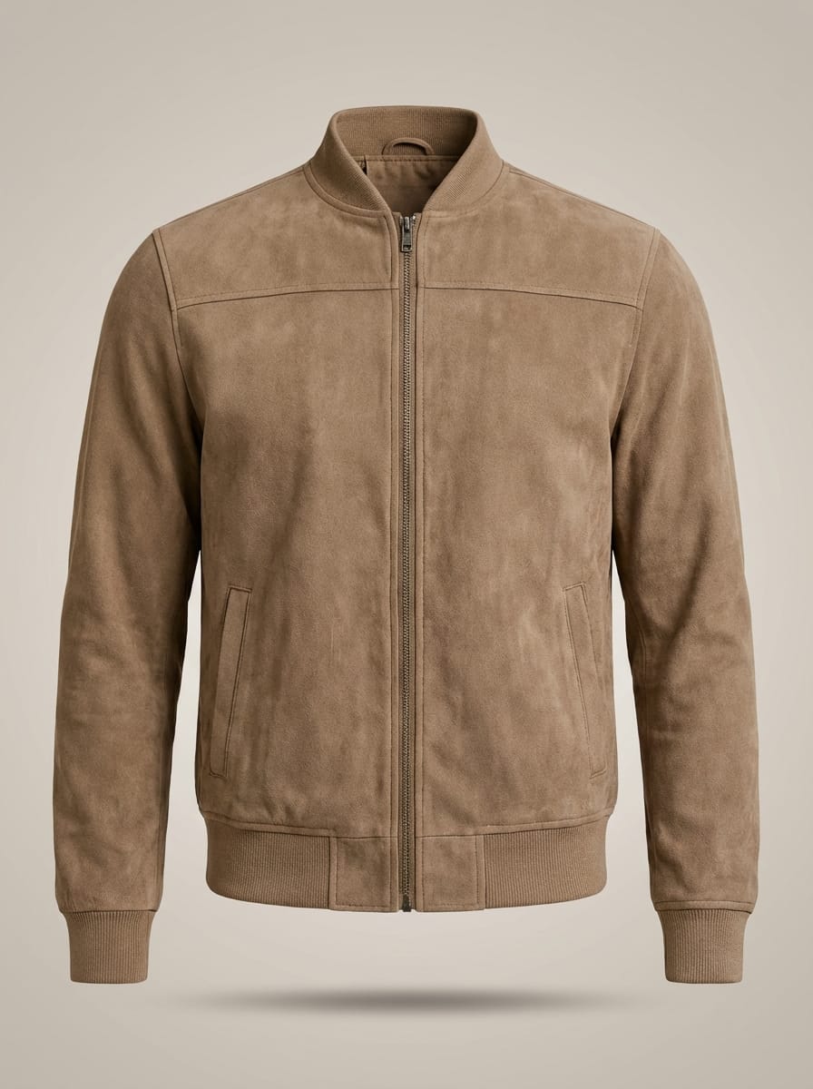 Men’s Modern Stand Collar Slim Fit Zip Jacket | Ribbed Sleeves