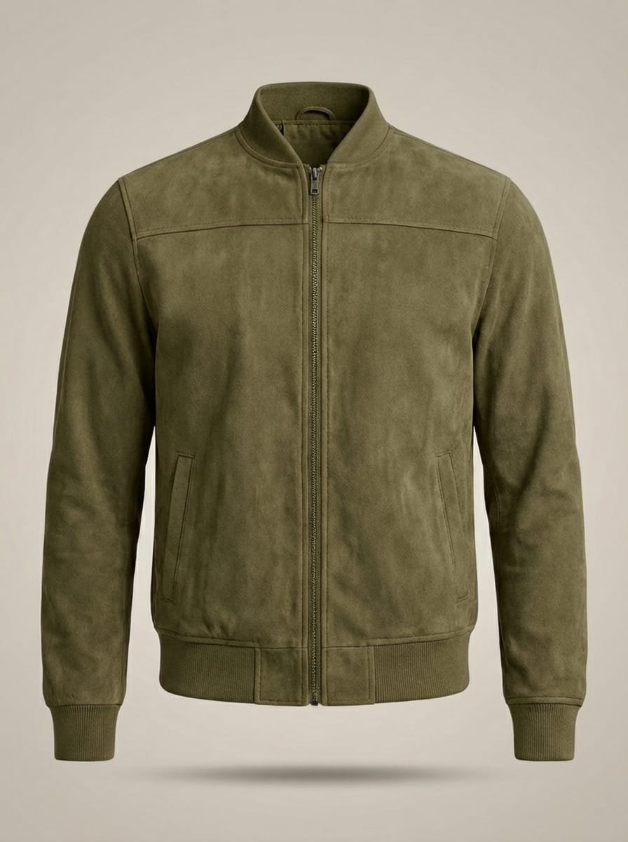 Men’s Modern Stand Collar Slim Fit Zip Jacket | Ribbed Sleeves