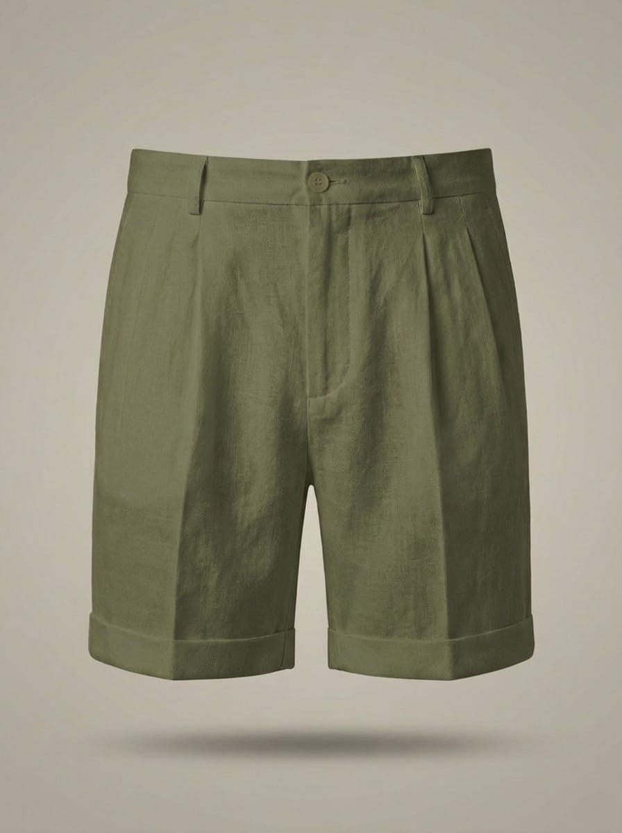 Men's Pleated Straight Leg Summer Shorts | Casual