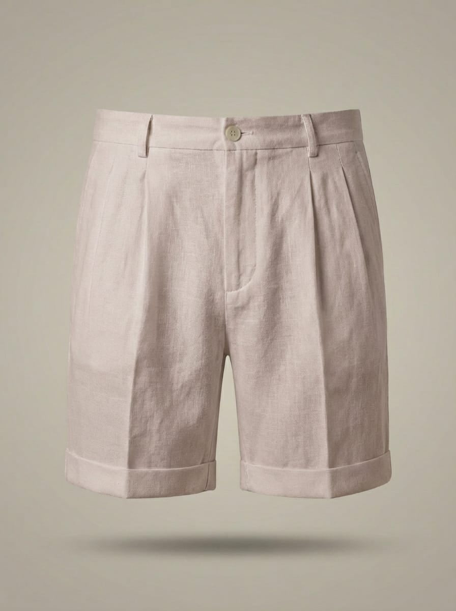 Men's Pleated Straight Leg Summer Shorts | Casual