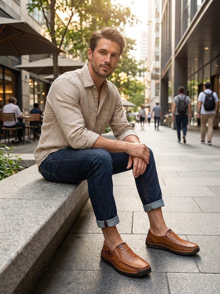 Men’s Round Toe Slip On Loafers | Casual