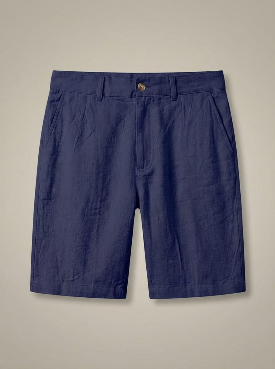Men's Slim Fit Button Closure Summer Shorts | Side Pockets
