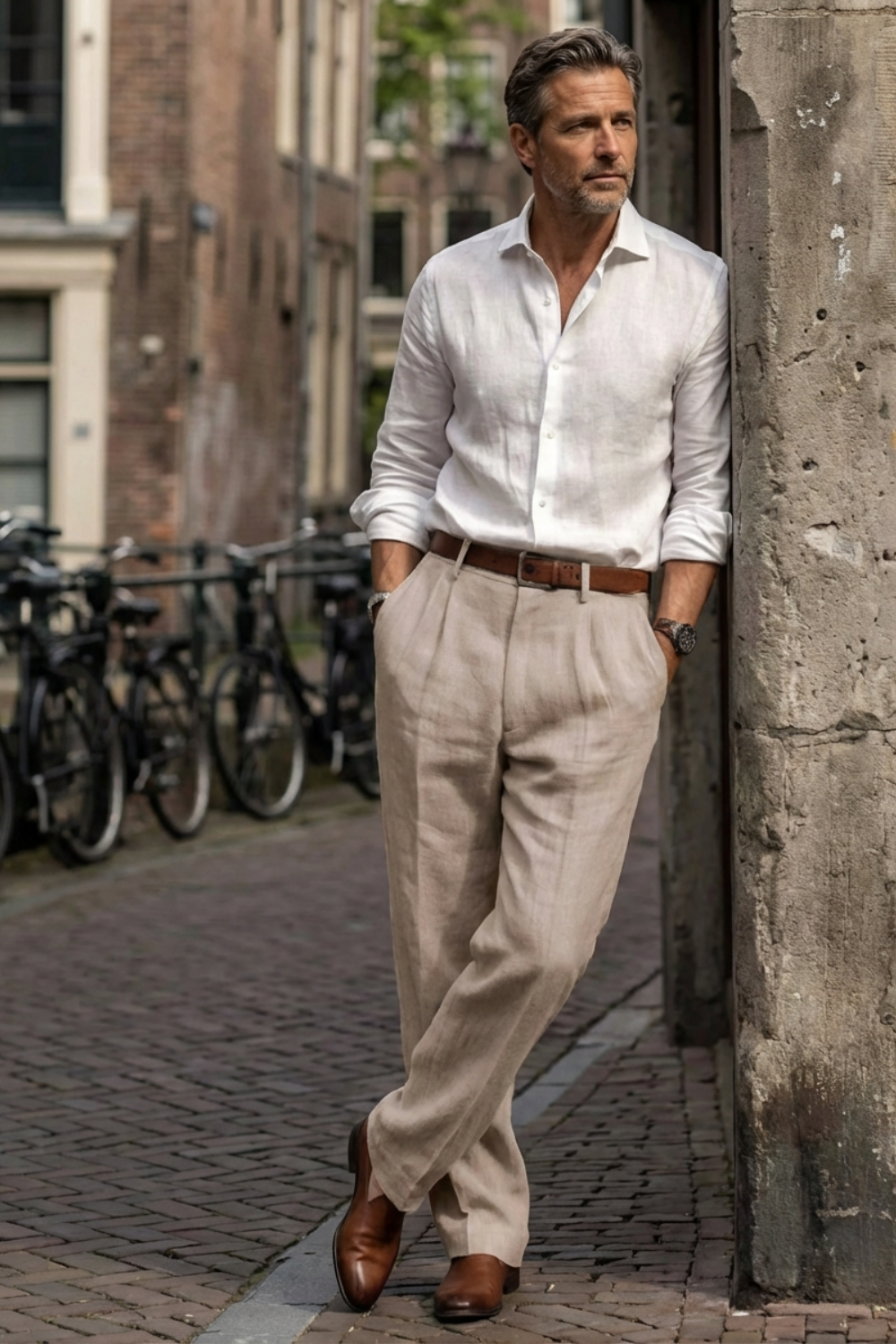 Men's Pleated Trousers | Straight Leg Smart Casual
