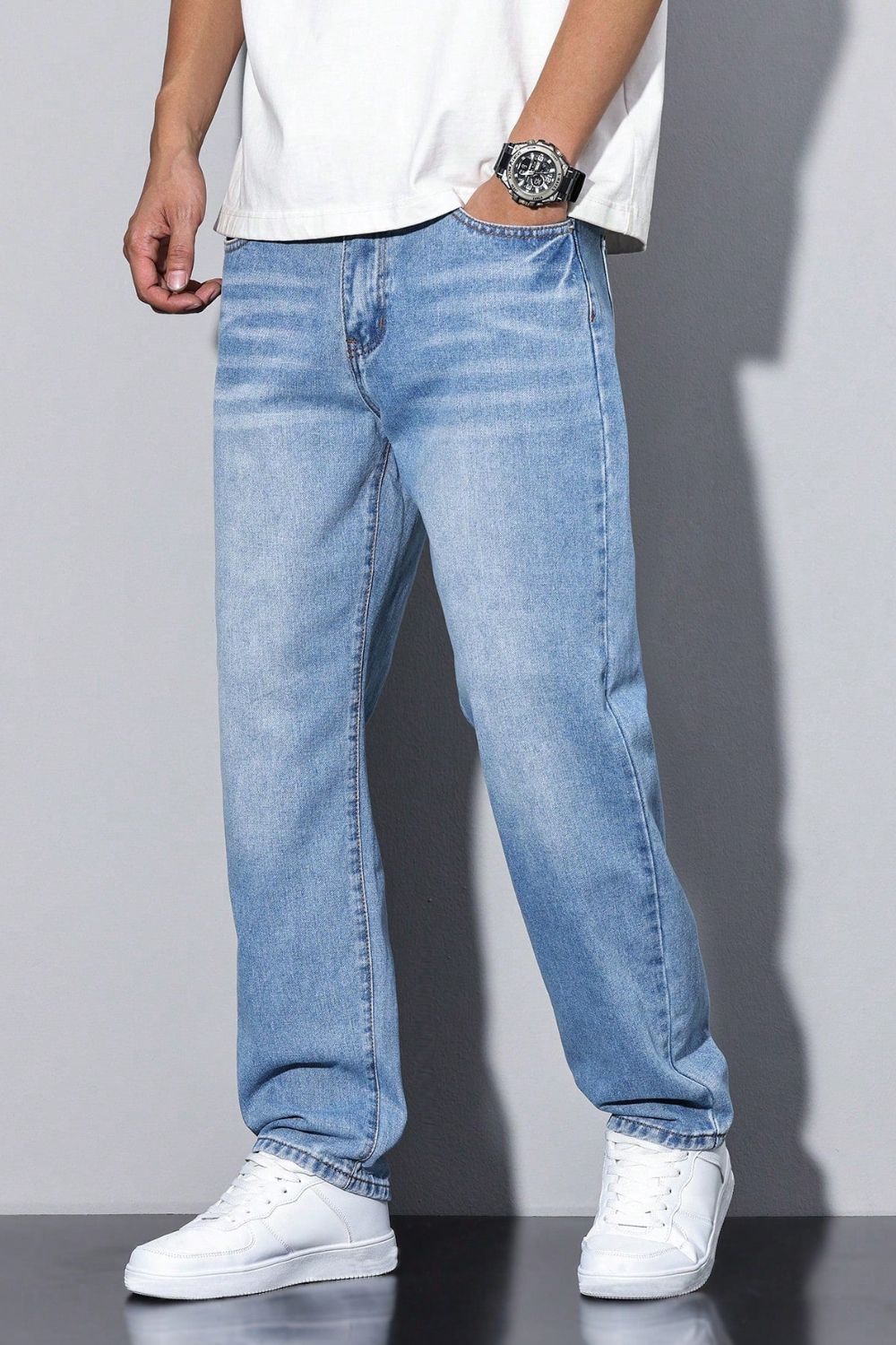 Men's Loose Fit Jeans | Straight Leg Casual Denim
