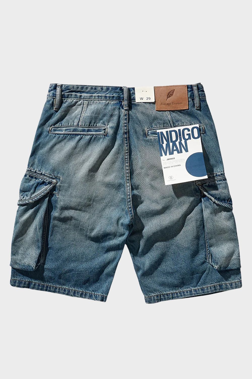 Men's Cargo Denim Shorts | Washed Distressed Utility Fit