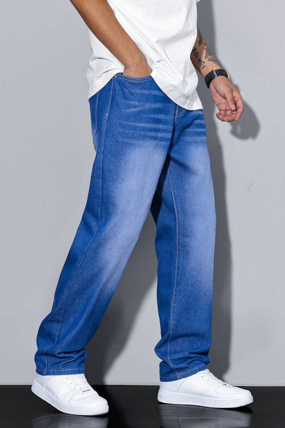 Men's Loose Fit Jeans | Straight Leg Casual Denim