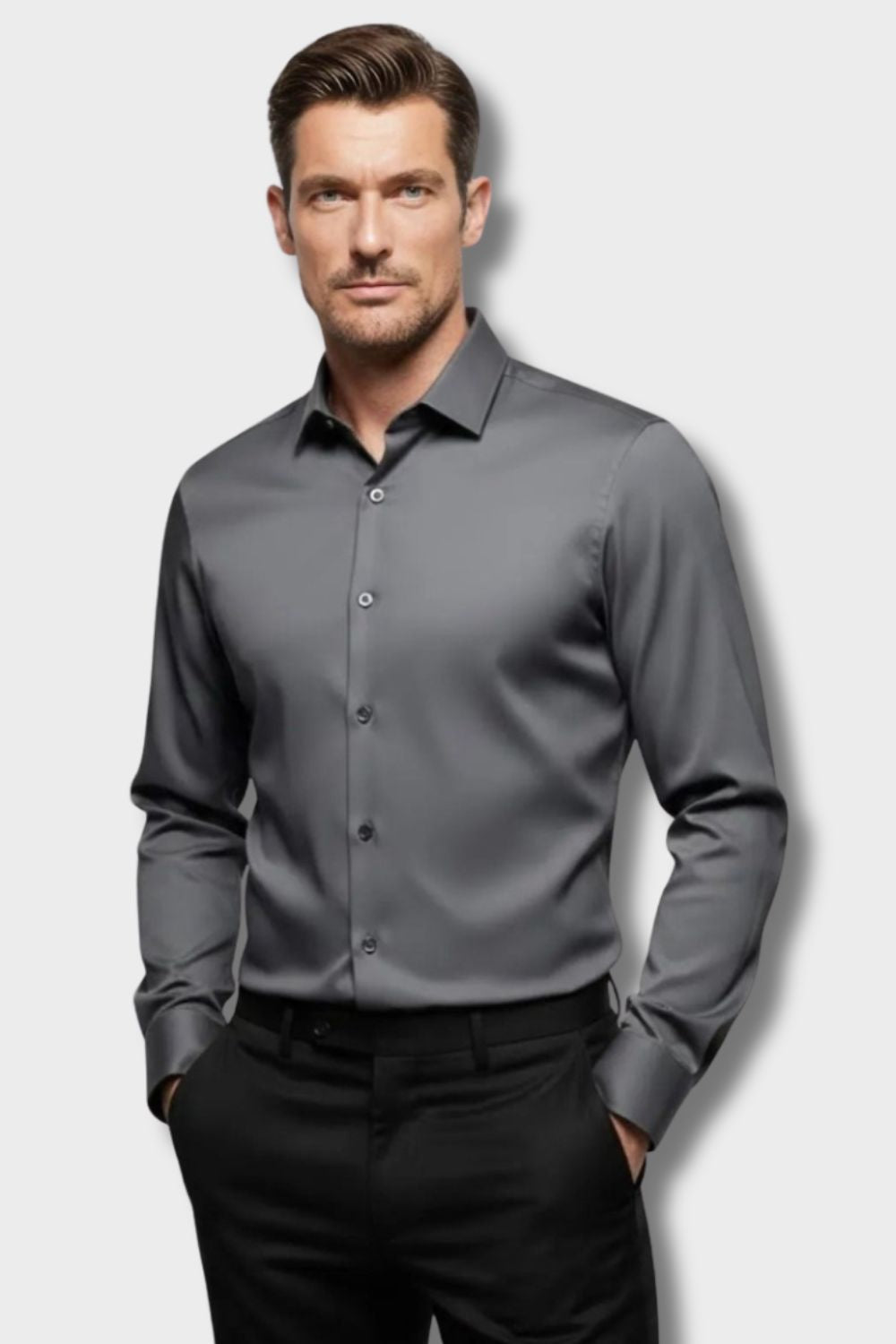 Men's Slim Fit Dress Shirt | Long Sleeve Button Down