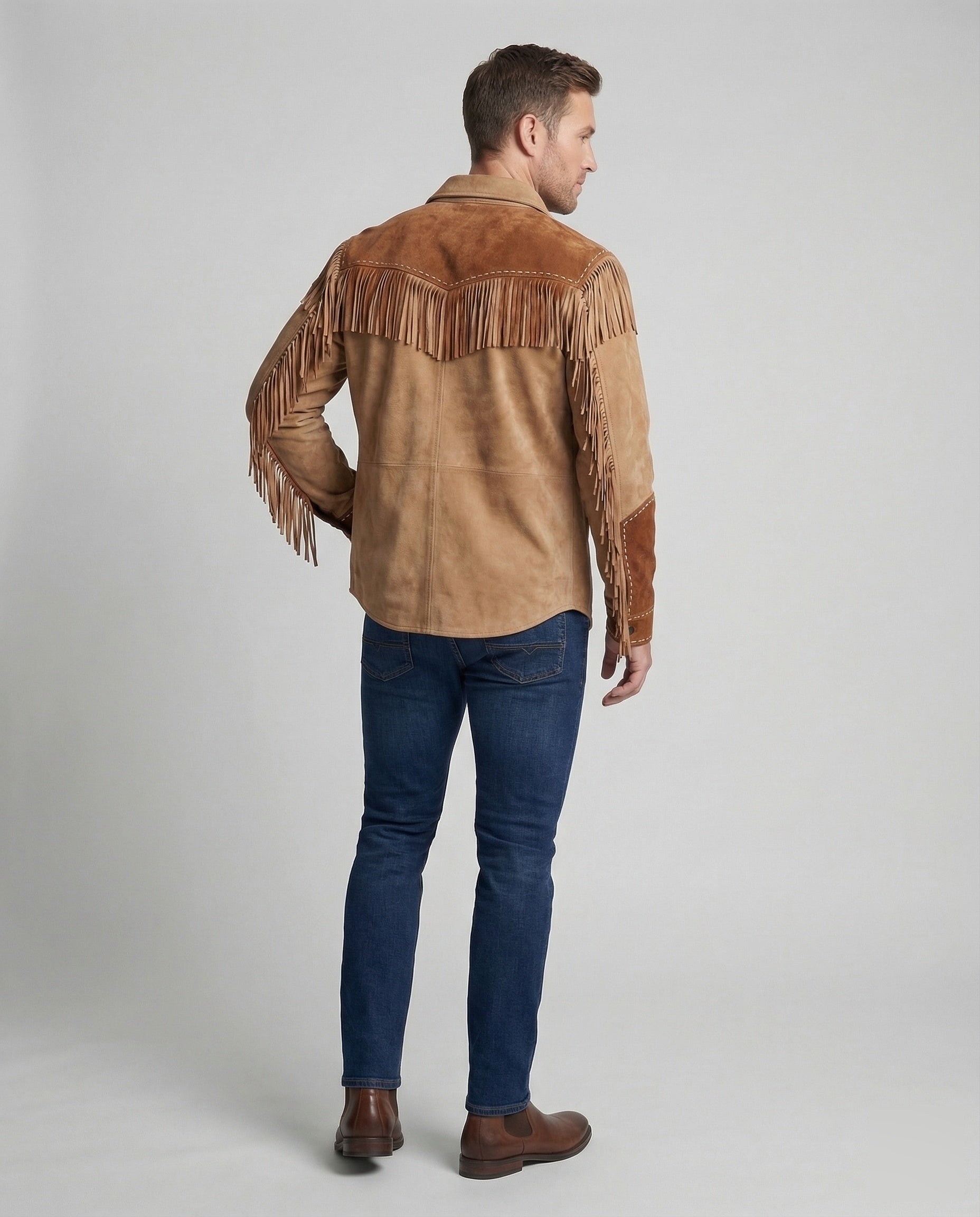 Men's Shirt | Fringes Embroidery Western Style
