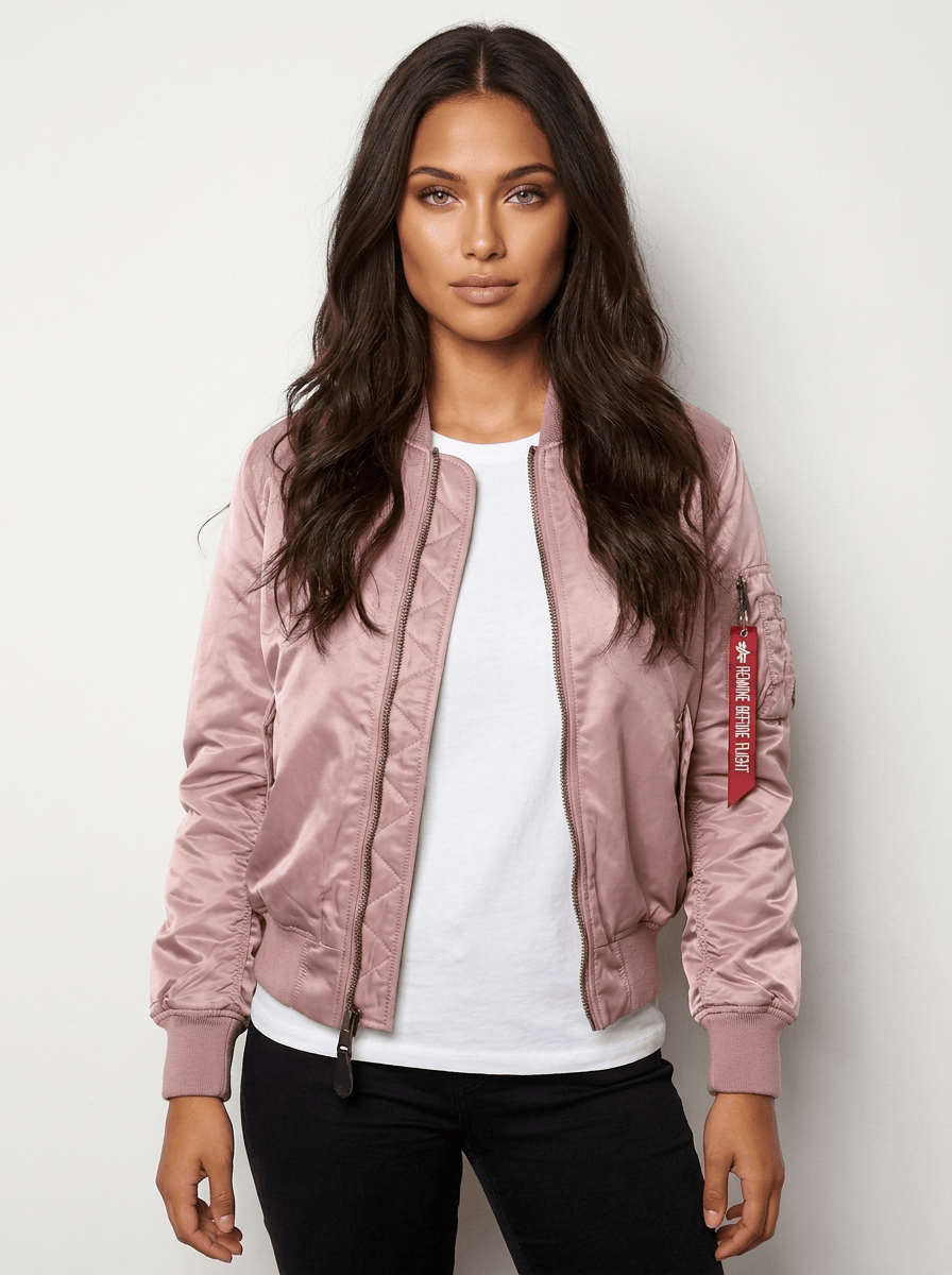Women's Bomber Jacket | Ribbed Trim & Sleeve Pocket