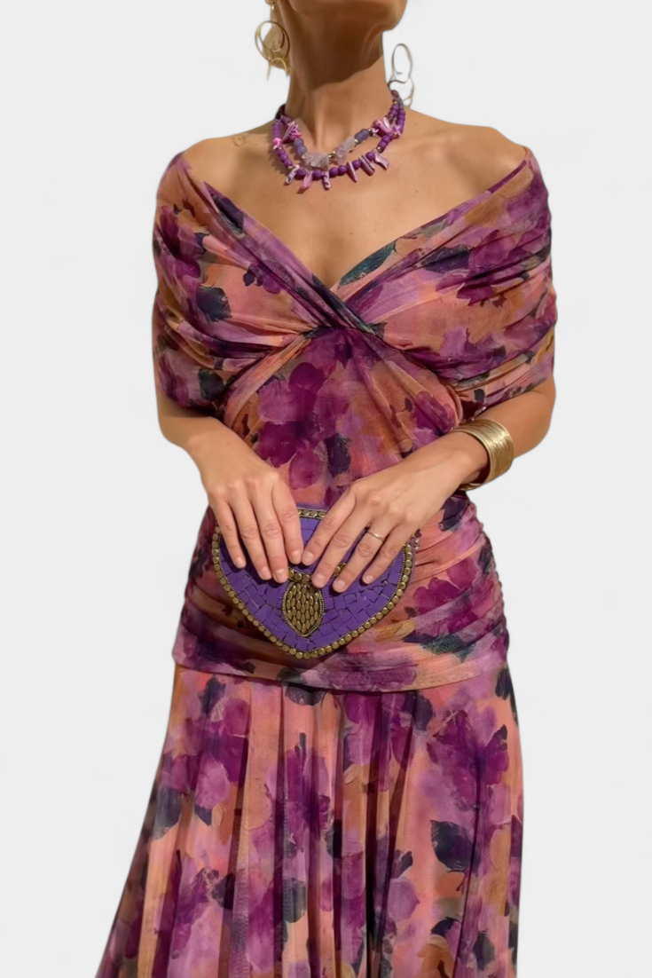 Women's Dress | Floral Pleated Maxi